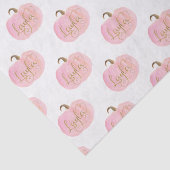 Roze Pompoen Herfst Goud LAYLA Naam Gepersonalisee Tissuepapier (Detail)