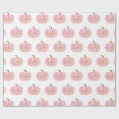 Roze Pompoen Herfst Goud LAYLA Naam Persoonlijk Cadeaupapier (Vlak)