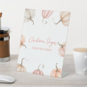Roze pompoen Herfst Herfst Custom Party Reclamebord Met Voetstuk (Insitu)
