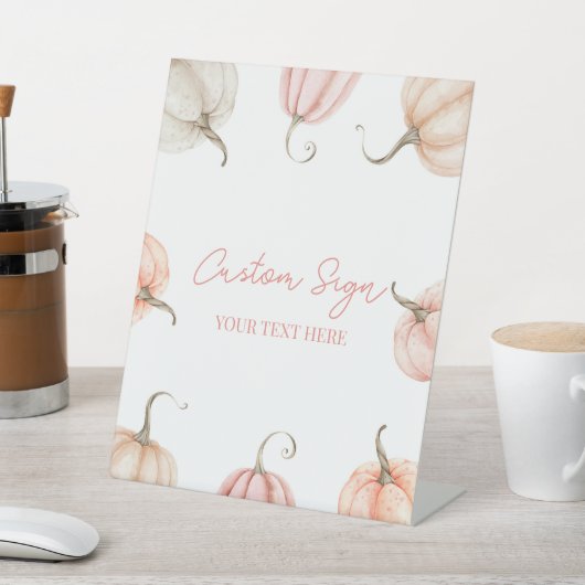 Roze pompoen Herfst Herfst Custom Party Reclamebord Met Voetstuk (Insitu)