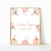 Roze Pompoen Herfst Herfst Custom Party Sign Poster