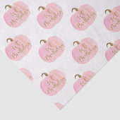 Roze Pompoen Herfst Herfst Goud 1e Verjaardag Part Tissuepapier (Detail)