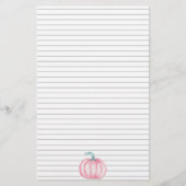 Roze Pompoen Herfst Herfst Porseleinen Doll Briefpapier (Voorkant)