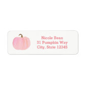 Roze Pompoen Herfst Herfst Rustiek Baby shower Etiket (Voorkant)