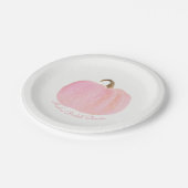Roze Pompoen Herfst Herfst Rustiek Baby shower Papieren Bordje (Gekanteld)