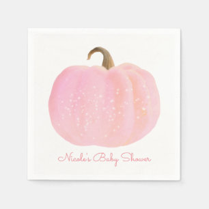 Roze Pompoen Herfst Herfst Rustiek Baby shower Servetten