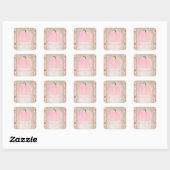 Roze Pompoen Herfst Herfst Rustiek Baby shower Vierkante Sticker (Vel)