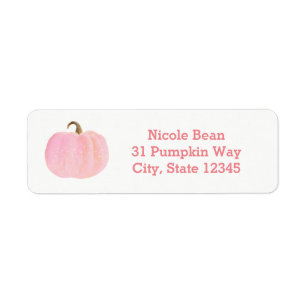 Roze Pompoen Herfst Landelijk Baby Shower Etiket