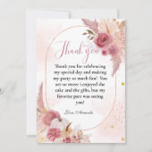 Roze Pompoen Herfst Meisje Baby shower Dank u kaar Kaart (Voorkant)