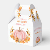 Roze Pompoen Herfst Meisje Baby shower Favor Box Bedankdoosjes (Voorkant Zijde)