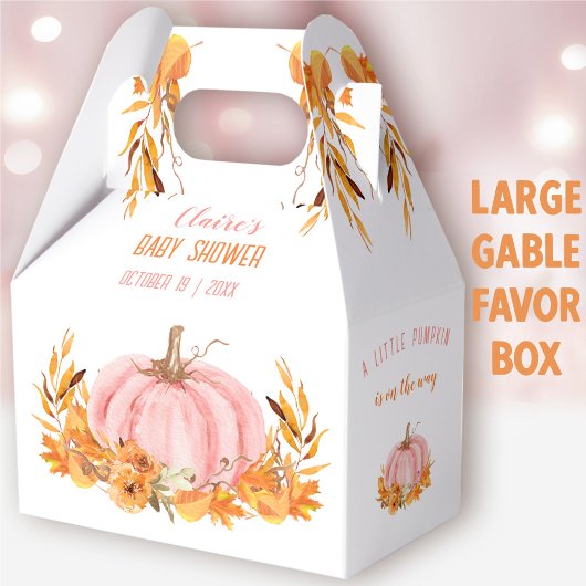 Roze Pompoen Herfst Meisje Baby shower Grote Tafel Bedankdoosjes