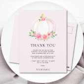 Roze Pompoen Herfst Meisje's Baby shower Dank u Briefkaart