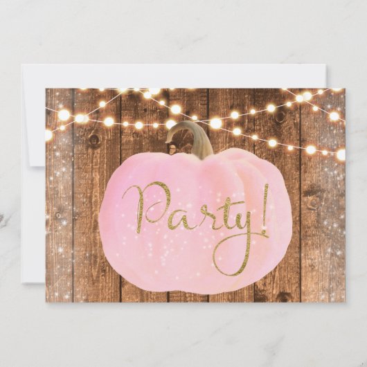 Roze pompoen Herfst Rustic Sweet 16 Verjaardag Fot Kaart (Achterkant)