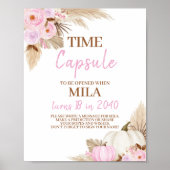 Roze Pompoen Herfst Verjaardag Party Time Capsule  Poster (Voorkant)