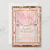 Roze Pompoen Herfstbladeren Rustieke Verjaardagsfe Kaart (Voorkant)