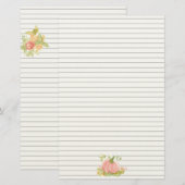 Roze Pompoen Herfstruizen Lijn Briefpapier (Voorkant / Achterkant)