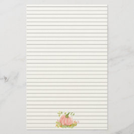 Roze Pompoen Herfstruizen Lijn Briefpapier