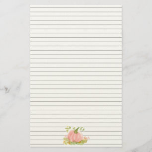 Roze Pompoen Herfstruizen Lijn Briefpapier