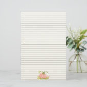 Roze Pompoen Herfstruizen Lijn Briefpapier (Staand voorkant)