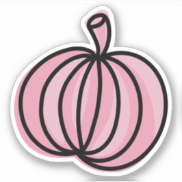 Roze Pompoen Illustratie Sticker