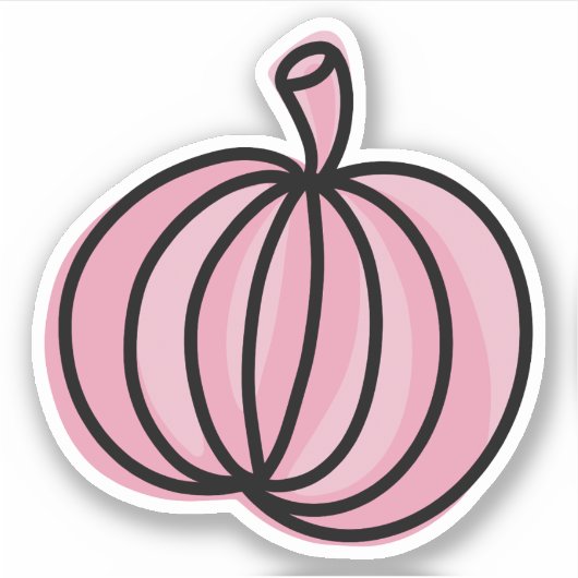 Roze Pompoen Illustratie Sticker (Voorkant)