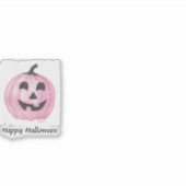 Roze pompoen Jack O Lantern voor Halloween Sticker (Voorkant)
