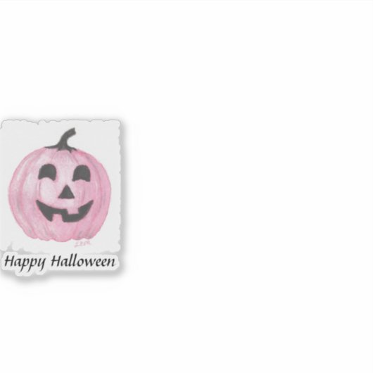 Roze pompoen Jack O Lantern voor Halloween Sticker (Voorkant)