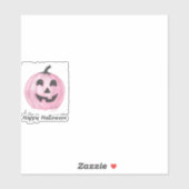 Roze pompoen Jack O Lantern voor Halloween Sticker (Vel)