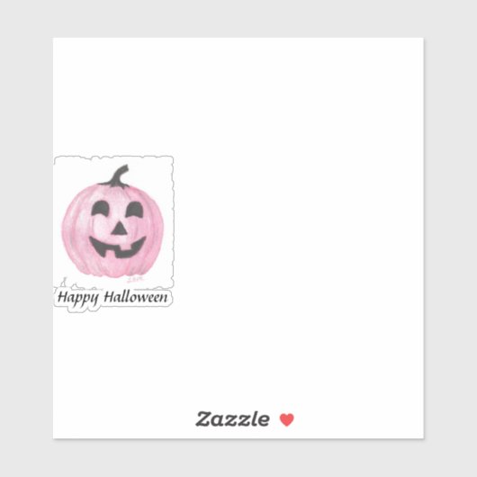 Roze pompoen Jack O Lantern voor Halloween Sticker (Vel)