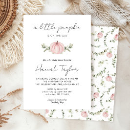 Roze pompoen kleine pompoen op de weg Baby shower Kaart