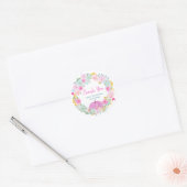 Roze pompoen krans verjaardagsfeestje bedankt ronde sticker (Envelop)