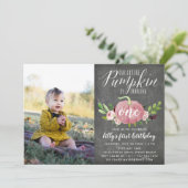 Roze Pompoen Leeftijd Aangepast Verjaardagsfeest F Kaart (Staand voorkant)