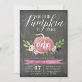 Roze Pompoen Leeftijd Aangepast Verjaardagsfeestje Kaart (Voorkant)