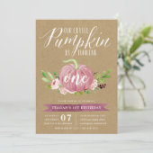 Roze Pompoen Leeftijd Aangepast Verjaardagsfeestje Kaart (Staand voorkant)