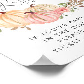 Roze Pompoen Luier Raffle Baby Meisje Douche Poster (Hoek)