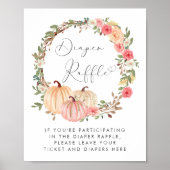 Roze Pompoen Luier Raffle Baby Meisje Douche Poster (Voorkant)
