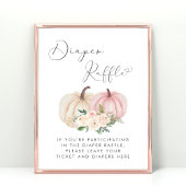 Roze Pompoen Luier Raffle Baby Meisje Douche Poster