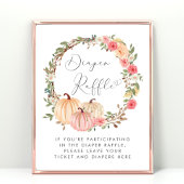 Roze Pompoen Luier Raffle Baby Meisje Douche Poster