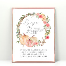 Roze Pompoen Luier Raffle Baby Meisje Douche