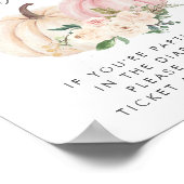 Roze Pompoen Luier Raffle Baby Meisje Douche Poster (Hoek)