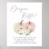 Roze Pompoen Luier Raffle Baby Meisje Douche Poster (Voorkant)