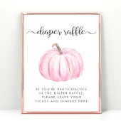 Roze Pompoen Luier Raffle Baby shower Spel Poster