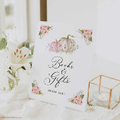 Roze Pompoen Meisje Baby shower Boeken en Geschenk Reclamebord Met Voetstuk