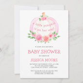 Roze pompoen meisje Baby shower Kaart (Voorkant)