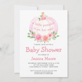 Roze pompoen meisje Baby shower Kaart (Voorkant)