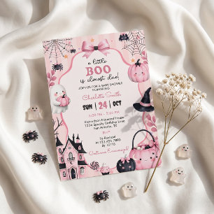 Roze Pompoen Meisje Baby Shower Uitnodiging Spookj