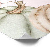 Roze Pompoen Meisje Baby shower Welkom Poster (Hoek)