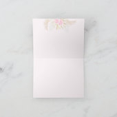 Roze Pompoen Meisje Bloemen Bow Baby shower Bedankkaart (Binnen)