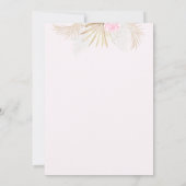 Roze Pompoen Meisje Bloemen Bow Baby shower Bedankkaart (Achterkant)