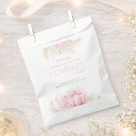 Roze Pompoen Meisje Bloemen Bow Baby shower Bedankzakje